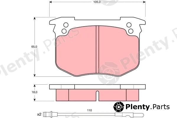 TRW GDB280 — Brake Pad Set, disc brake