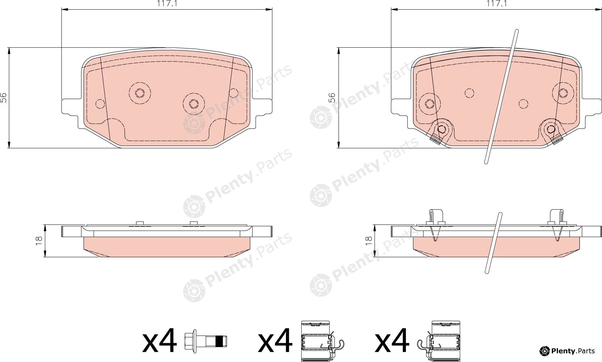 TRW GDB8411DT — Brake Pad Set, disc brake DTEC COTEC