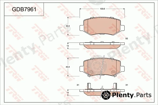 TRW GDB7961 — Brake Pad Set, disc brake
