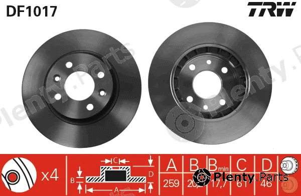 TRW DF1017 — Brake Disc