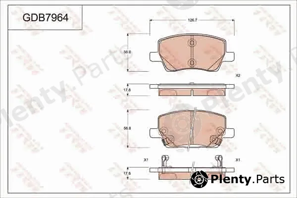 TRW GDB7964 — Brake Pad Set, disc brake
