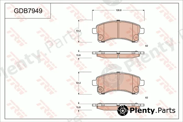 TRW GDB7949AT — Brake Pad Set, disc brake ATEC