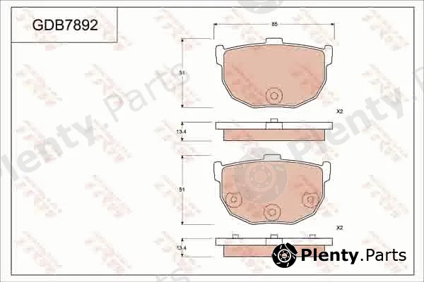 TRW GDB7892AT — Brake Pad Set, disc brake ATEC