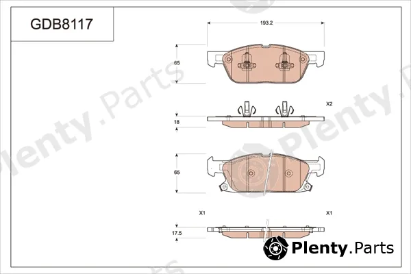 TRW GDB8117DT — Brake Pad Set, disc brake DTEC COTEC