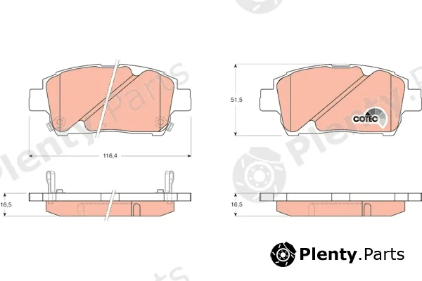 TRW GDB3242DT — Brake Pad Set, disc brake DTEC COTEC