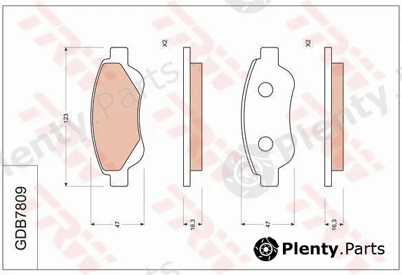 TRW GDB7809 — Brake Pad Set, disc brake