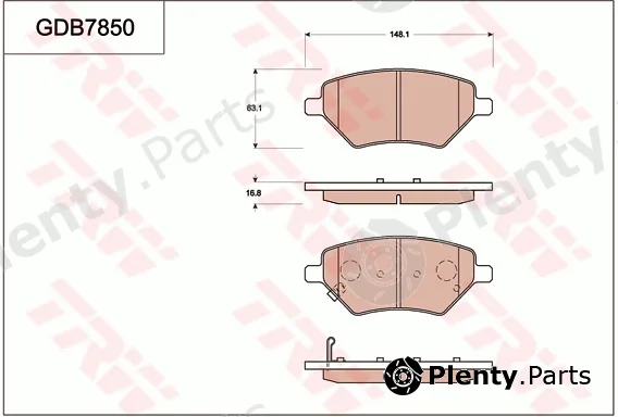 TRW GDB7850AT — Brake Pad Set, disc brake ATEC