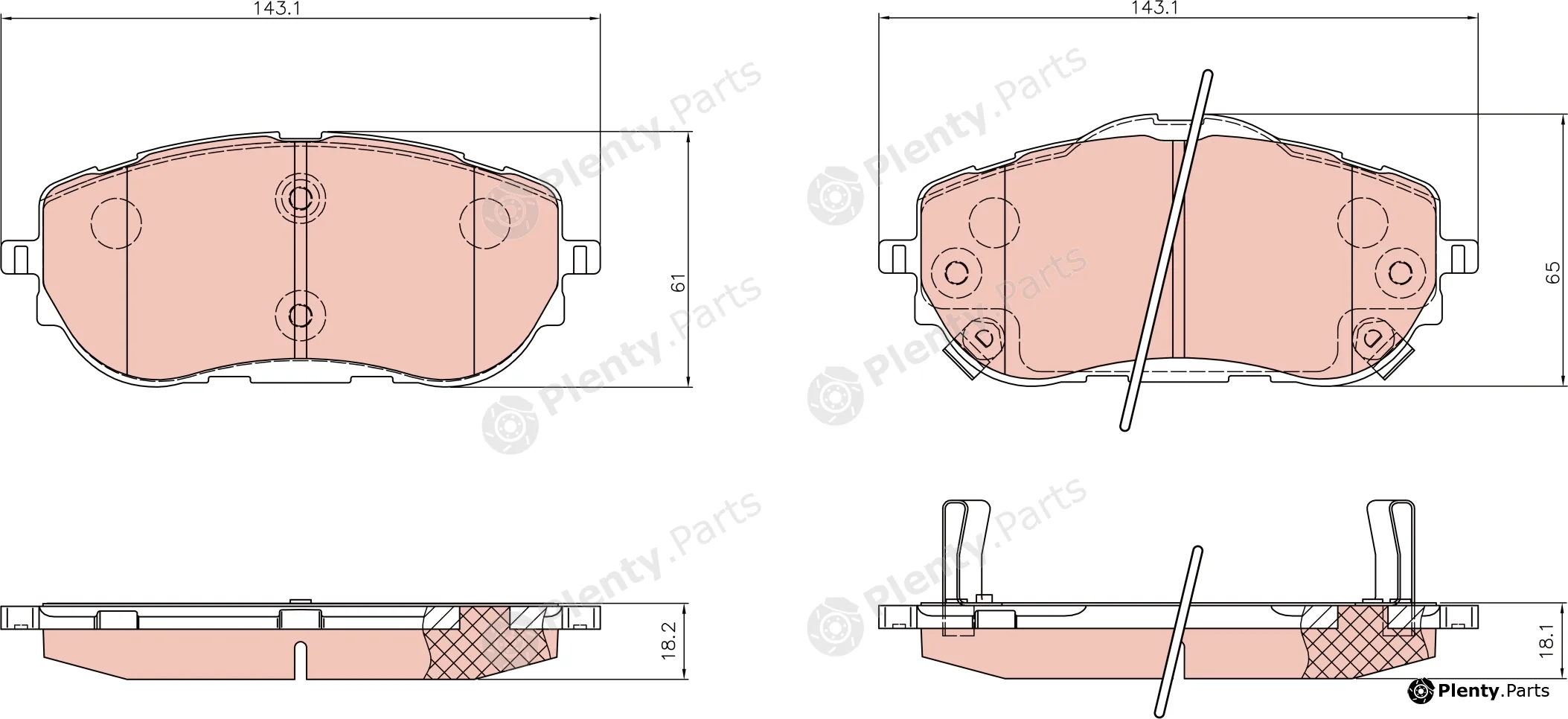 TRW GDB8360AT — Brake Pad Set, disc brake ATEC