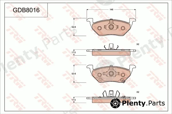 TRW GDB8016AT — Brake Pad Set, disc brake ATEC