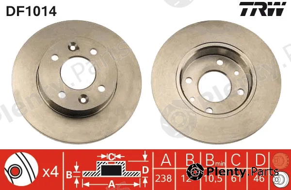 TRW DF1014 — Brake Disc