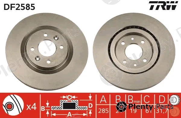 TRW DF2585 — Brake Disc
