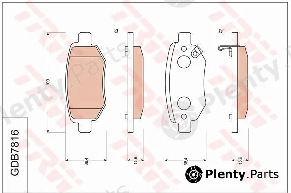 TRW GDB7816AT — Brake Pad Set, disc brake ATEC