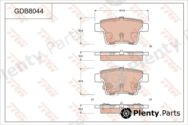 TRW GDB8044 — Brake Pad Set, disc brake