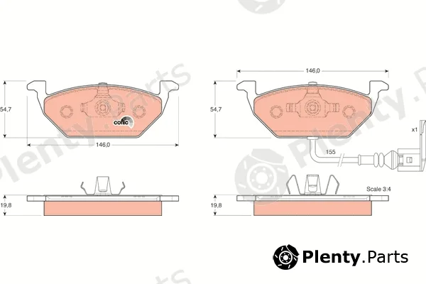 TRW GDB1386 — Brake Pad Set, disc brake COTEC