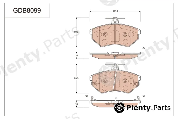 TRW GDB8099 — Brake Pad Set, disc brake