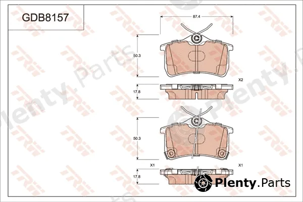 TRW GDB8157 — Brake Pad Set, disc brake