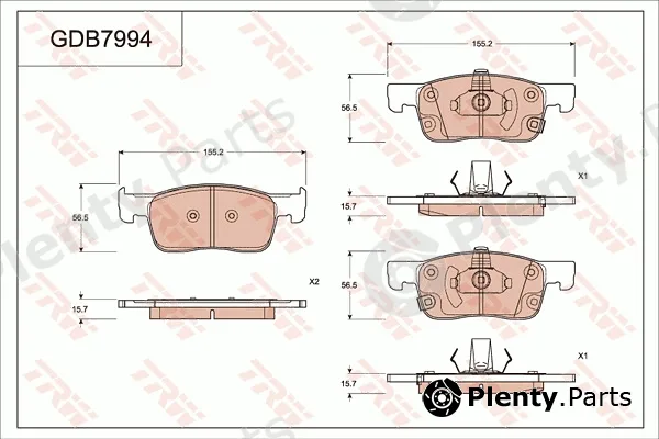 TRW GDB7994AT — Brake Pad Set, disc brake ATEC