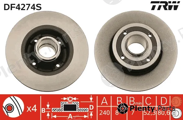 TRW DF4274S — Brake Disc