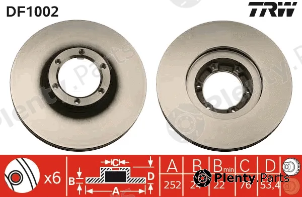 TRW DF1002 — Brake Disc