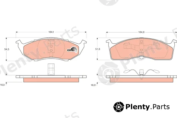 TRW GDB1236DT — Brake Pad Set, disc brake DTEC COTEC