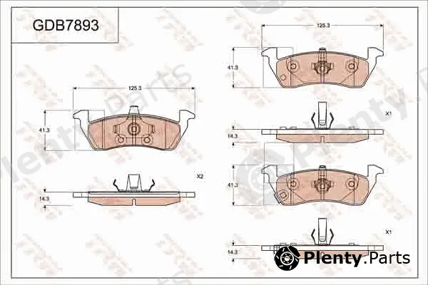 TRW GDB7893 — Brake Pad Set, disc brake