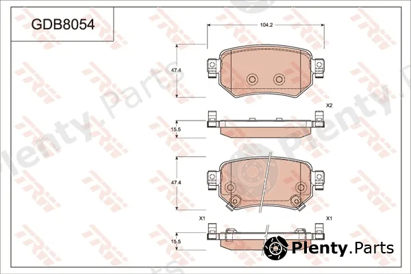 TRW GDB8054AT — Brake Pad Set, disc brake ATEC