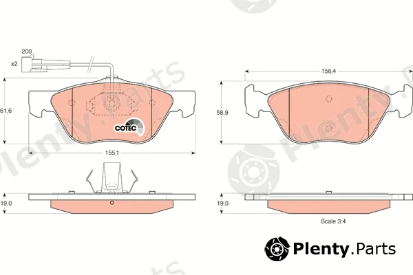 TRW GDB1212 — Brake Pad Set, disc brake COTEC