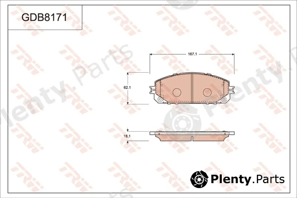 TRW GDB8171DT — Brake Pad Set, disc brake DTEC COTEC