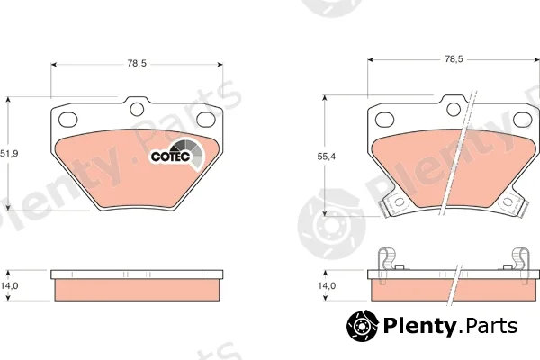 TRW GDB3243DT — Brake Pad Set, disc brake DTEC COTEC