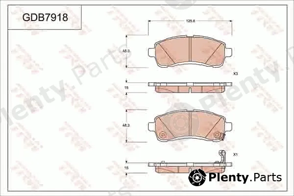 TRW GDB7918DT — Brake Pad Set, disc brake DTEC COTEC
