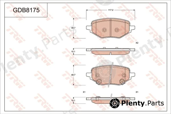 TRW GDB8175DT — Brake Pad Set, disc brake DTEC COTEC