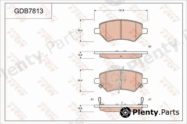 TRW GDB7813AT — Brake Pad Set, disc brake ATEC
