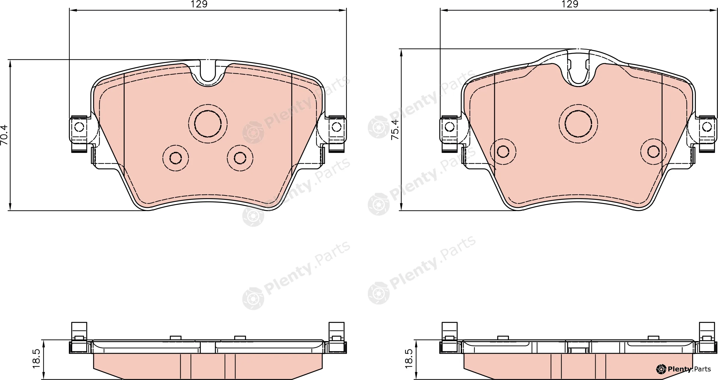 TRW GDB8282 — Brake Pad Set, disc brake