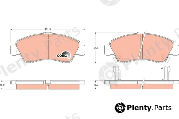 TRW GDB1164AT — Brake Pad Set, disc brake ATEC