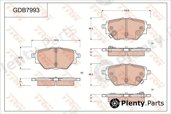 TRW GDB7993 — Brake Pad Set, disc brake