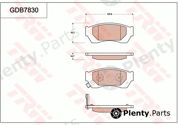 TRW GDB7830AT — Brake Pad Set, disc brake ATEC