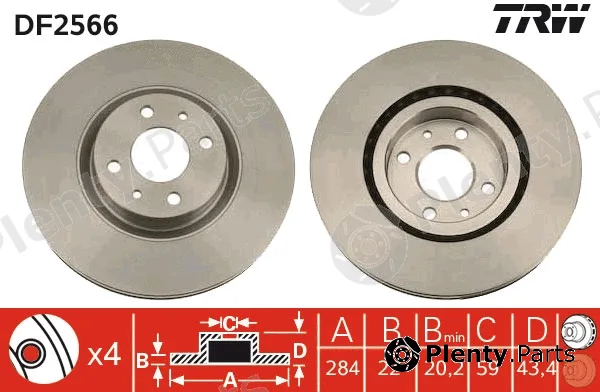 TRW DF2566 — Brake Disc