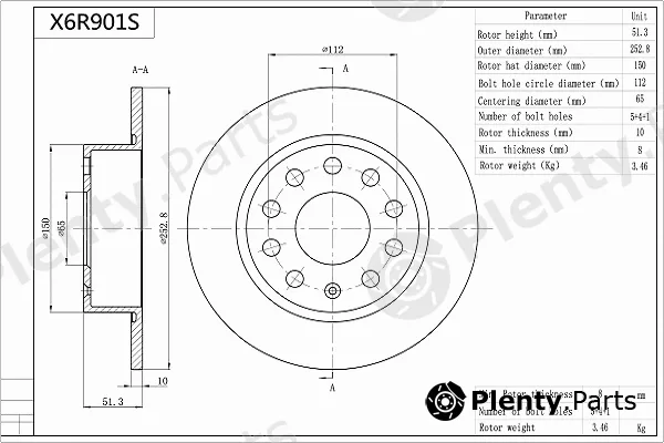 Aisin X6R901S — Brake Disc Premium ADVICS by AISIN