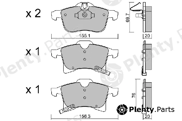 Aisin BPOP-1002 — Brake Pad Set, disc brake Premium ADVICS by AISIN