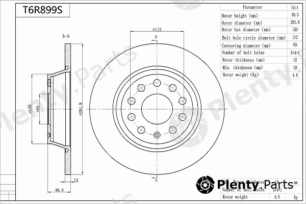 Aisin T6R899S — Brake Disc Premium ADVICS by AISIN