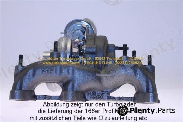 Schlütter Turbolader 166-02480 — Charger, charging (supercharged/turbocharged) PROFI KIT - with new org. BorgWarner Turbocharger