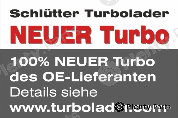 Schlütter Turbolader 172-09715 — Charger, charging (supercharged/turbocharged) Original NEW BorgWarner Turbocharger