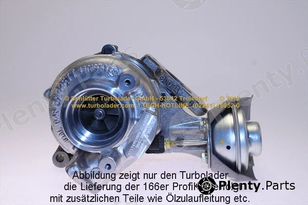 Schlütter Turbolader 166-01035 — Charger, charging (supercharged/turbocharged) PROFI KIT - with org. NEW GARRETT Turbo