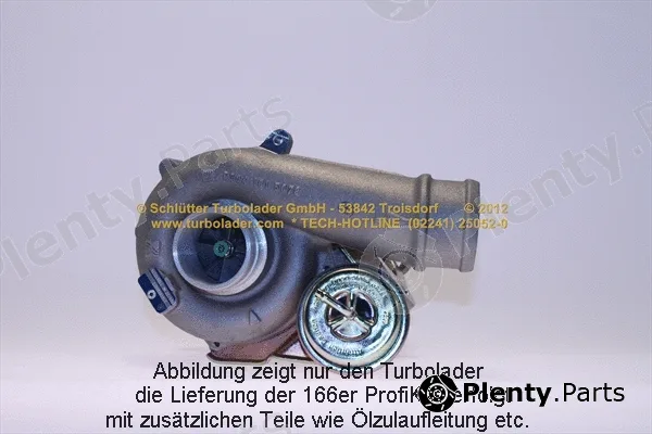 Schlütter Turbolader 166-01100 — Charger, charging (supercharged/turbocharged) PROFI KIT - with new org. BorgWarner Turbocharger