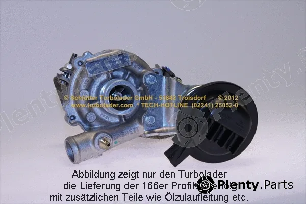 Schlütter Turbolader 166-00775 — Charger, charging (supercharged/turbocharged) PROFI KIT - with org. NEW GARRETT Turbo
