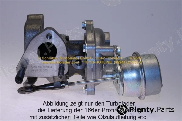 Schlütter Turbolader 166-00305 — Charger, charging (supercharged/turbocharged) PROFI KIT - with new org. BorgWarner Turbocharger