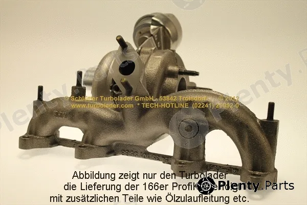 Schlütter Turbolader 166-03080 — Charger, charging (supercharged/turbocharged) PROFI KIT - with new org. BorgWarner Turbocharger