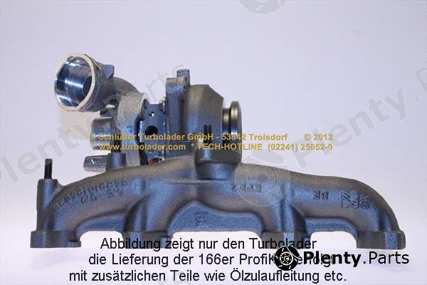 Schlütter Turbolader 166-03015 — Charger, charging (supercharged/turbocharged) PROFI KIT - with new org. BorgWarner Turbocharger