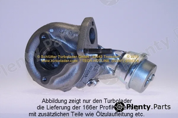 Schlütter Turbolader 166-00245 — Charger, charging (supercharged/turbocharged) PROFI KIT - with new org. BorgWarner Turbocharger