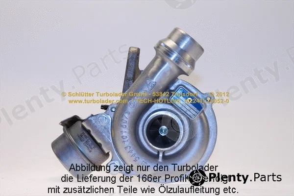 Schlütter Turbolader 166-00955 — Charger, charging (supercharged/turbocharged) PROFI KIT - with new org. BorgWarner Turbocharger